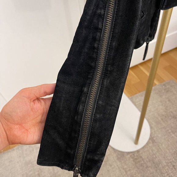 Free People Vegan Leather Suede Moto Jacket, Size 0, Black - Picture 6 of 10